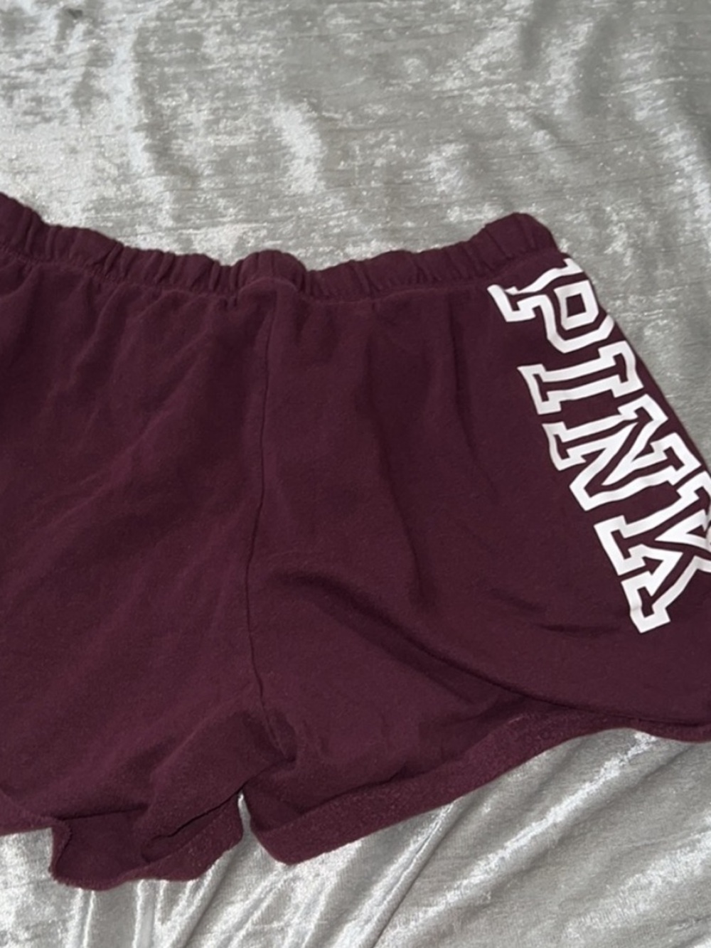 PINK Victoria's Secret Plum Drawstring Lounge Shorts - Picture 2 of 2